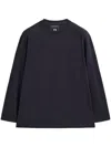 Y-3 Long-sleeve Casual Shirt With Graphic Print In Black
