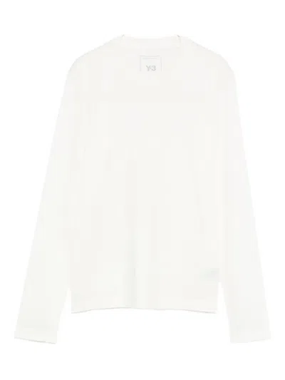 Y-3 Long-sleeve Crew-neck Top In White