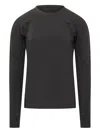 Y-3 Fitted Black Long-sleeve T-shirt With Crew Neckline In Black