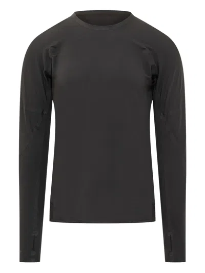 Y-3 Fitted Black Long-sleeve T-shirt With Crew Neckline