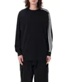 Y-3 Men's 3 Stripe Long Sleeve T-shirt In Black