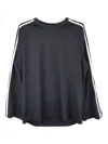 Y-3 Long-sleeve T-shirt With Three Stripes In Blue