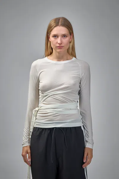 Y-3 Long Sleeve Tee In White