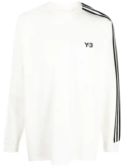 Y-3 Striped Cotton-jersey T-shirt In Off-white