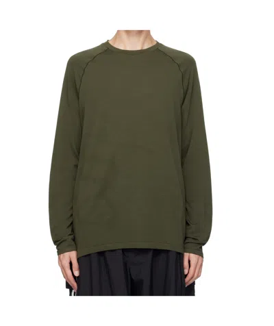 Y-3 Long-sleeved Knitted T-shirt In Green