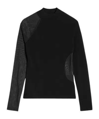 Y-3 Mesh-detailing Top In Black