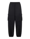 Y-3 Black Wide Cargo Pants In Black