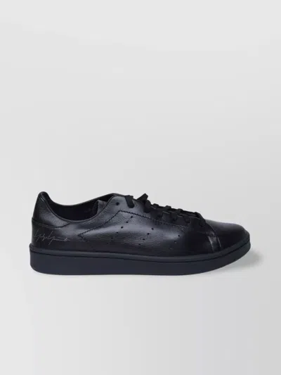 Y-3 Low-top Leather Sneakers Flat Sole In Black