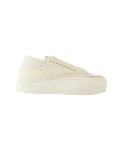 Y-3 LUX BBALL LOW SNEAKERS - Y-3 - LEATHER - WHITE
