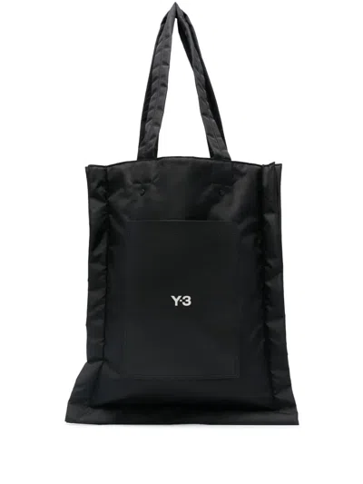 Y-3 Lux Logo-print Tote Bag In Black