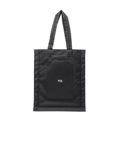 Y-3 Lux Logo-print Tote Bag In Black