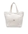 Y-3 Lux Logo Printed Large Tote Bag In White