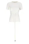 Y-3 Crew Neck T-shirt With Waist Tie And Side Stripe