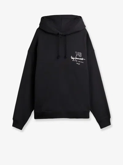 Y-3 M Merch Hoodie Cotton Sweatshirt In Black