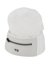 Y-3 Man Hat Ivory Size Onesize Recycled Polyamide, Wool, Polyamide, Elastane In White