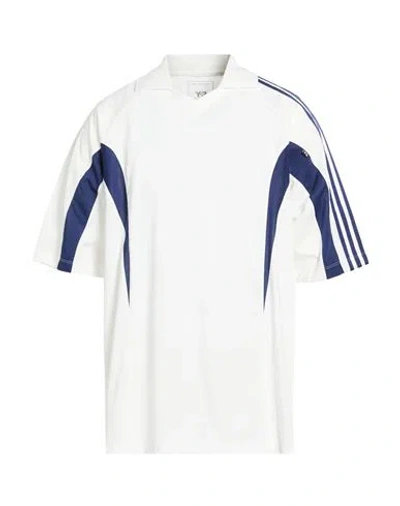Y-3 Man Polo Shirt White Size L Cotton, Recycled Polyester
