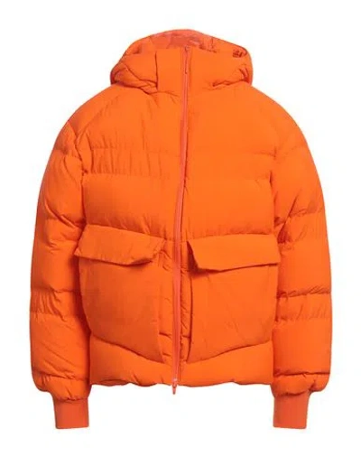 Y-3 Man Puffer Orange Size L Recycled Polyamide