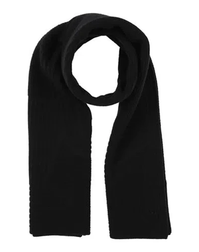 Y-3 Man Scarf Black Size - Wool, Polyamide In Blue