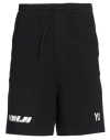 Y-3 Man Shorts & Bermuda Shorts Black Size L Cotton, Polyamide, Elastane In Black