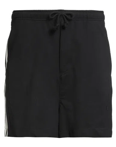 Y-3 MAN SHORTS & BERMUDA SHORTS BLACK SIZE S COTTON, RECYCLED POLYESTER