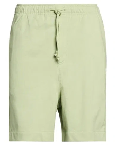 Y-3 Man Shorts & Bermuda Shorts Light Green Size L Cotton, Recycled Polyester
