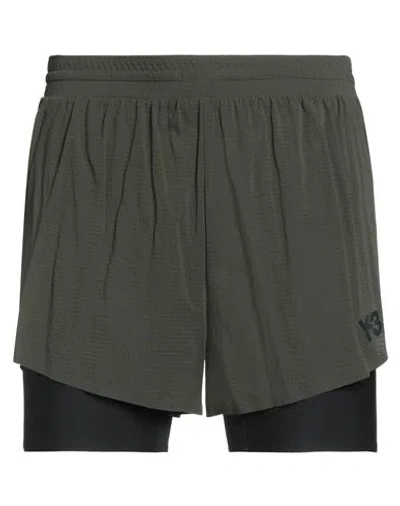 Y-3 Man Shorts & Bermuda Shorts Military Green Size L Polyamide, Elastane