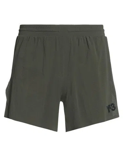 Y-3 Man Shorts & Bermuda Shorts Military Green Size S Polyamide, Elastane