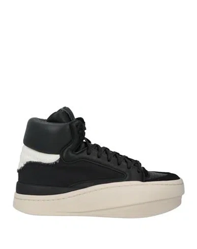 Y-3 Man Sneakers Black Size 8.5 Leather, Textile Fibers