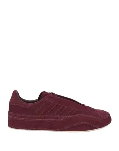 Y-3 Man Sneakers Burgundy Size 8.5 Leather In Red