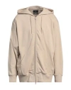 Y-3 Man Sweatshirt Beige Size L Cotton, Elastane In Beige
