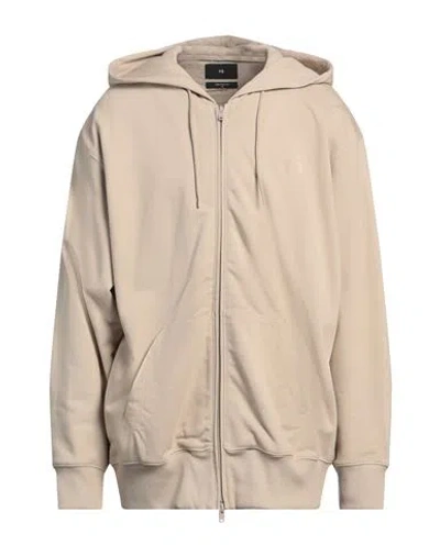 Y-3 Man Sweatshirt Beige Size L Cotton, Elastane