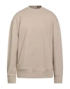 Y-3 Man Sweatshirt Beige Size L Cotton, Recycled Polyester In Brown