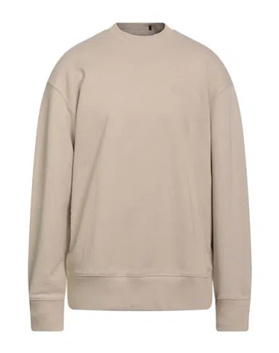 Y-3 Man Sweatshirt Beige Size L Cotton, Recycled Polyester In Brown