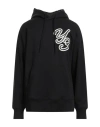 Y-3 Man Sweatshirt Black Size L Organic Cotton, Elastane