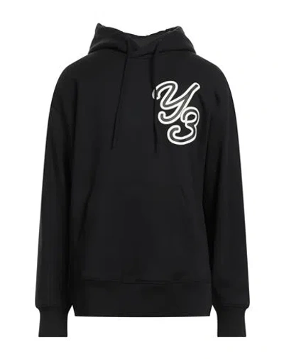 Y-3 Man Sweatshirt Black Size L Organic Cotton, Elastane