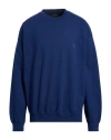 Y-3 Man Sweatshirt Blue Size L Cotton, Recycled Polyester In Blue