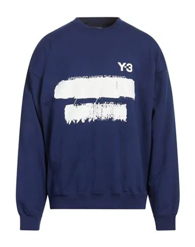 Y-3 Man Sweatshirt Blue Size L Cotton, Recycled Polyester