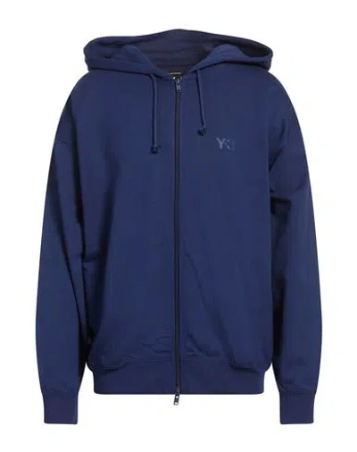 Y-3 Man Sweatshirt Blue Size L Cotton, Recycled Polyester