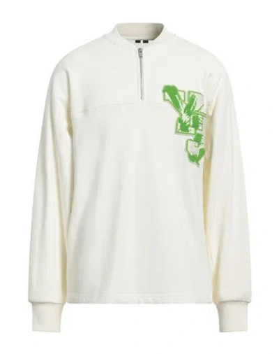 Y-3 Man Sweatshirt Ivory Size L Organic Cotton, Elastane In White