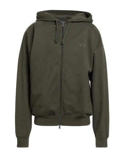 Y-3 Man Sweatshirt Military Green Size L Cotton, Recycled Polyester