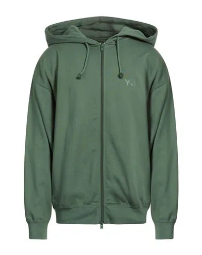 Y-3 Man Sweatshirt Military Green Size L Cotton, Recycled Polyester