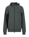 Y-3 Man Sweatshirt Military Green Size Xl Organic Cotton, Polyamide, Elastane In Gray