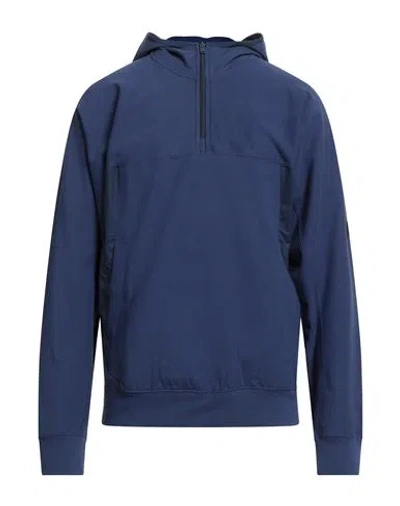 Y-3 Man Sweatshirt Navy Size L Organic Cotton, Polyamide, Elastane In Blue