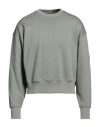 Y-3 Man Sweatshirt Sage Green Size S Organic Cotton, Elastane In Sage Green