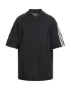 Y-3 Man T-shirt Black Size M Cotton, Recycled Polyester, Elastane In Black