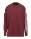 Y-3 Man T-shirt Burgundy Size L Cotton, Recycled Polyester In Brown