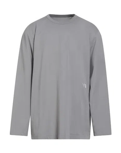 Y-3 Man T-shirt Grey Size Xs Cotton, Recycled Polyester In Gray