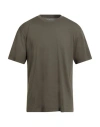 Y-3 Man T-shirt Military Green Size L Cotton, Elastane