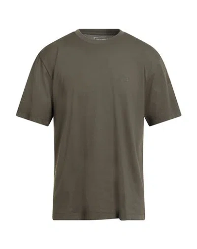 Y-3 Man T-shirt Military Green Size L Cotton, Elastane