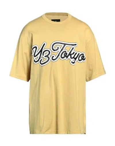 Y-3 Man T-shirt Mustard Size L Cotton, Elastane In Yellow